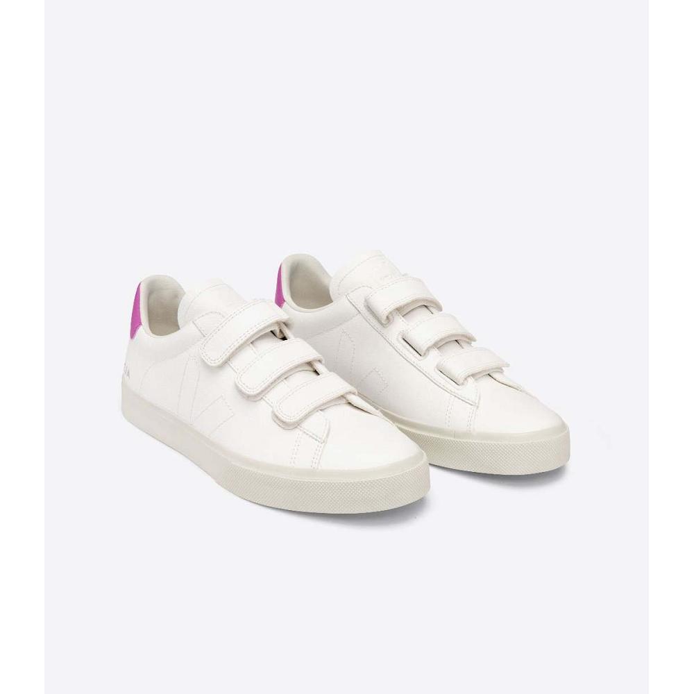 Women's Veja RECIFE CHROMEFREE Sneakers White/Purple | SG 624DFM